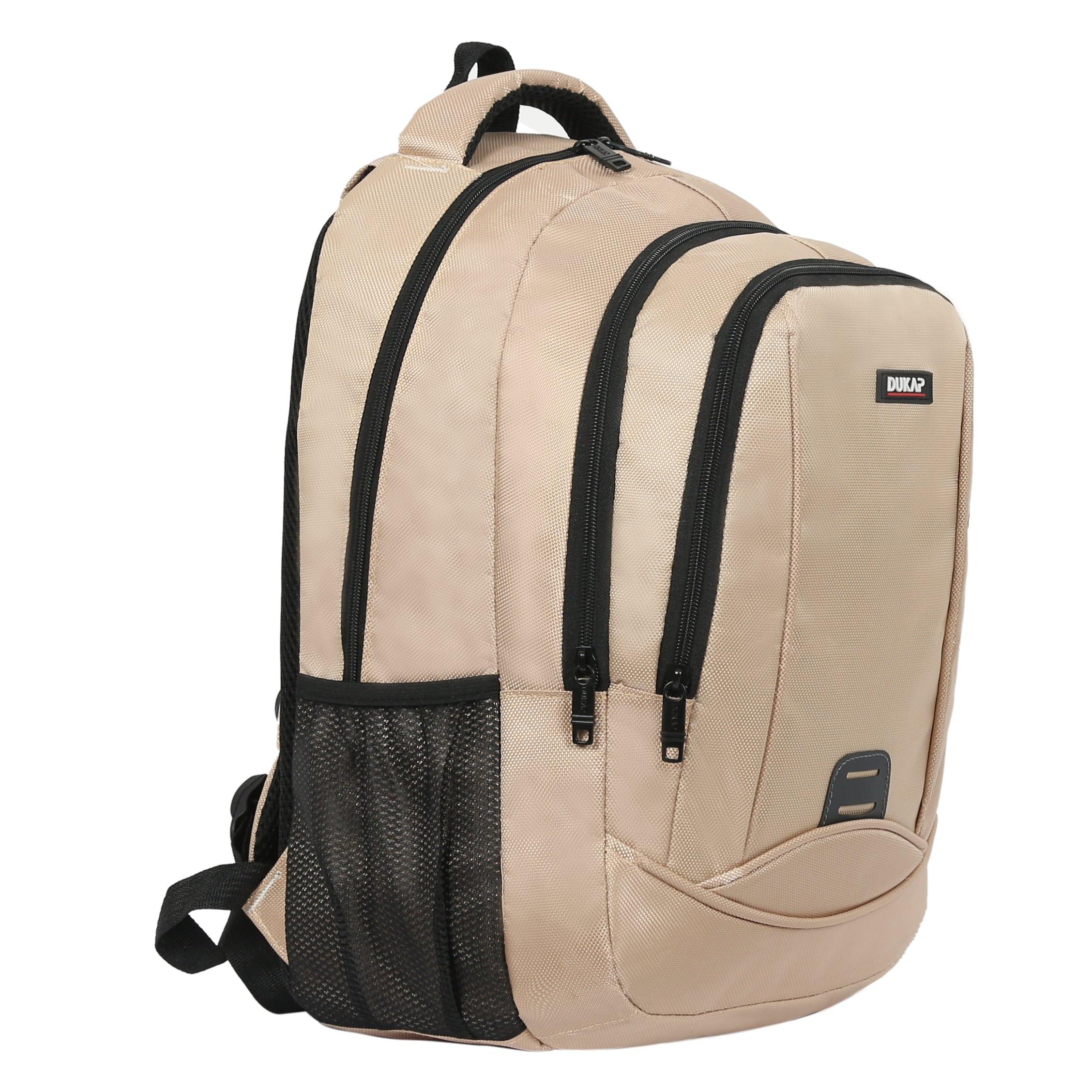 DUKAP DUKAP NORIC Executive Travel Backpack with 15.6-inch Laptop Pouch | Comfortable Carrying with Reinforced Straps, Water Resistant and Heavy-Duty Bag | Sand
