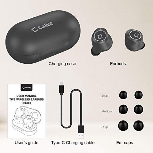 Works for Samsung Galaxy S5 Developer Edition by C Wireless V5 Bluetooth Earbuds Compatible with Samsung Galaxy S5 Developer Edition with Charging case for in Ear Headphones. (V5.0 Black)