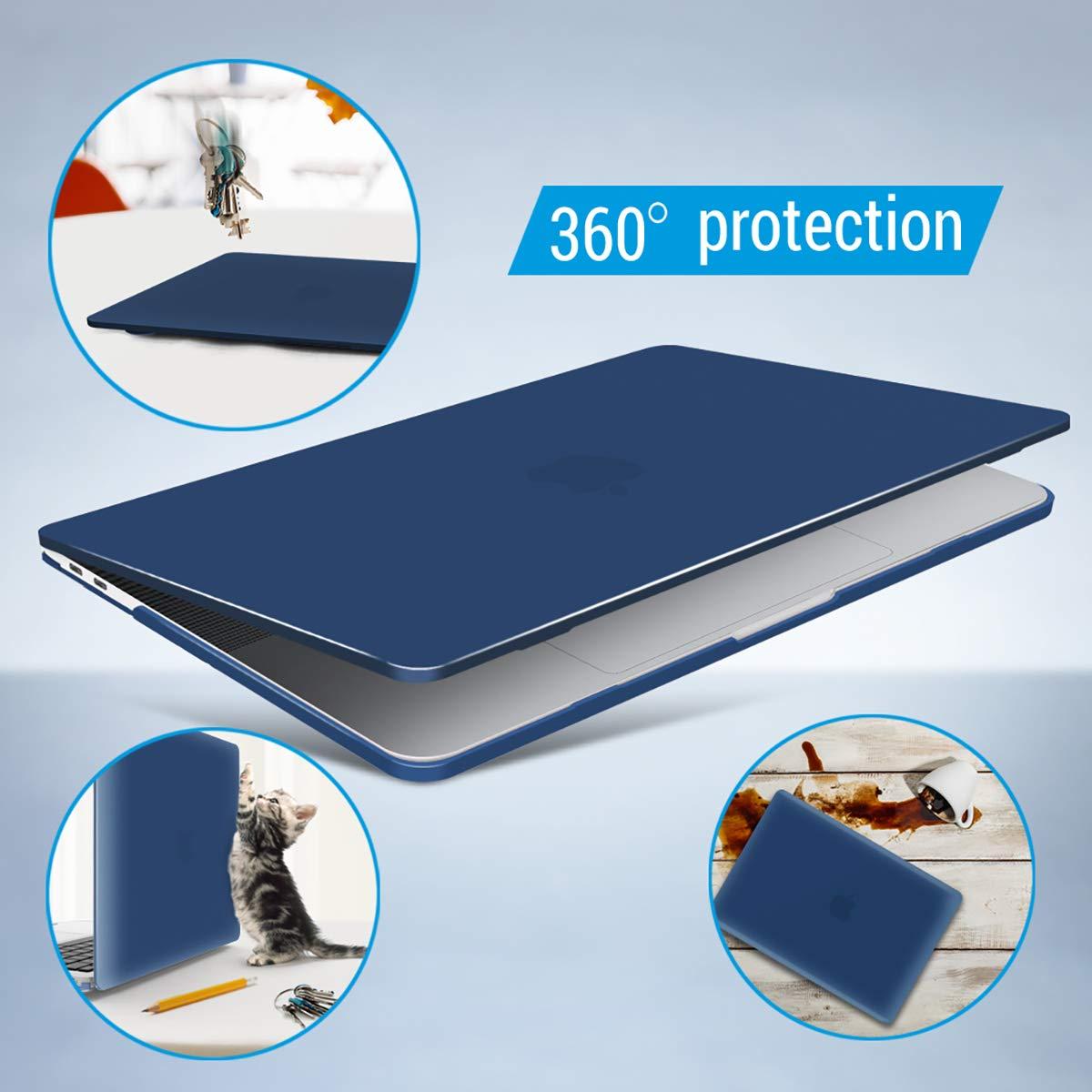 IBENZER IBENZER Compatible with MacBook Pro 16 Inch Case A2141 Release 2020 2019, Hard Shell Case with Keyboard Cover & Type C Adapter for Old Version Mac Pro 16, Navy Blue, T16NYBL+1TC