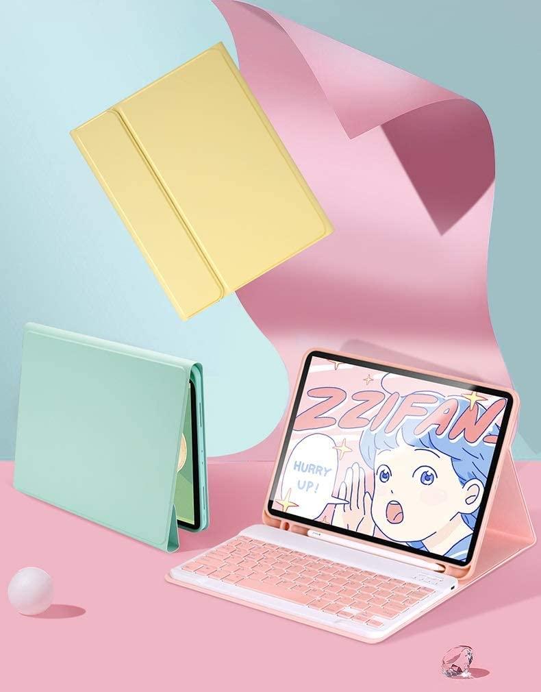 QIYIBOCASE Keyboard Case with Mouse for iPad Mini 5/Mini 4, Case for iPad Mini 5th & Mini 4th Generation 7.9 Inch with Keyboard and Mouse, Candy Slim Detachable Magnetic Keyboard with Pencil Holder (Yellow)