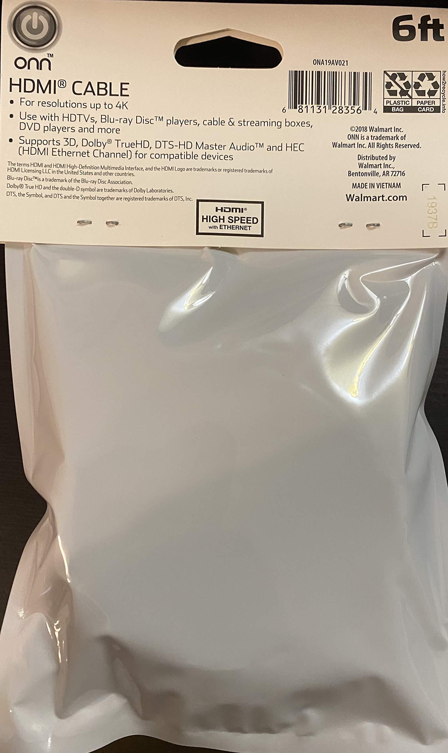 ONN 6 ft ONN HDMI Cable