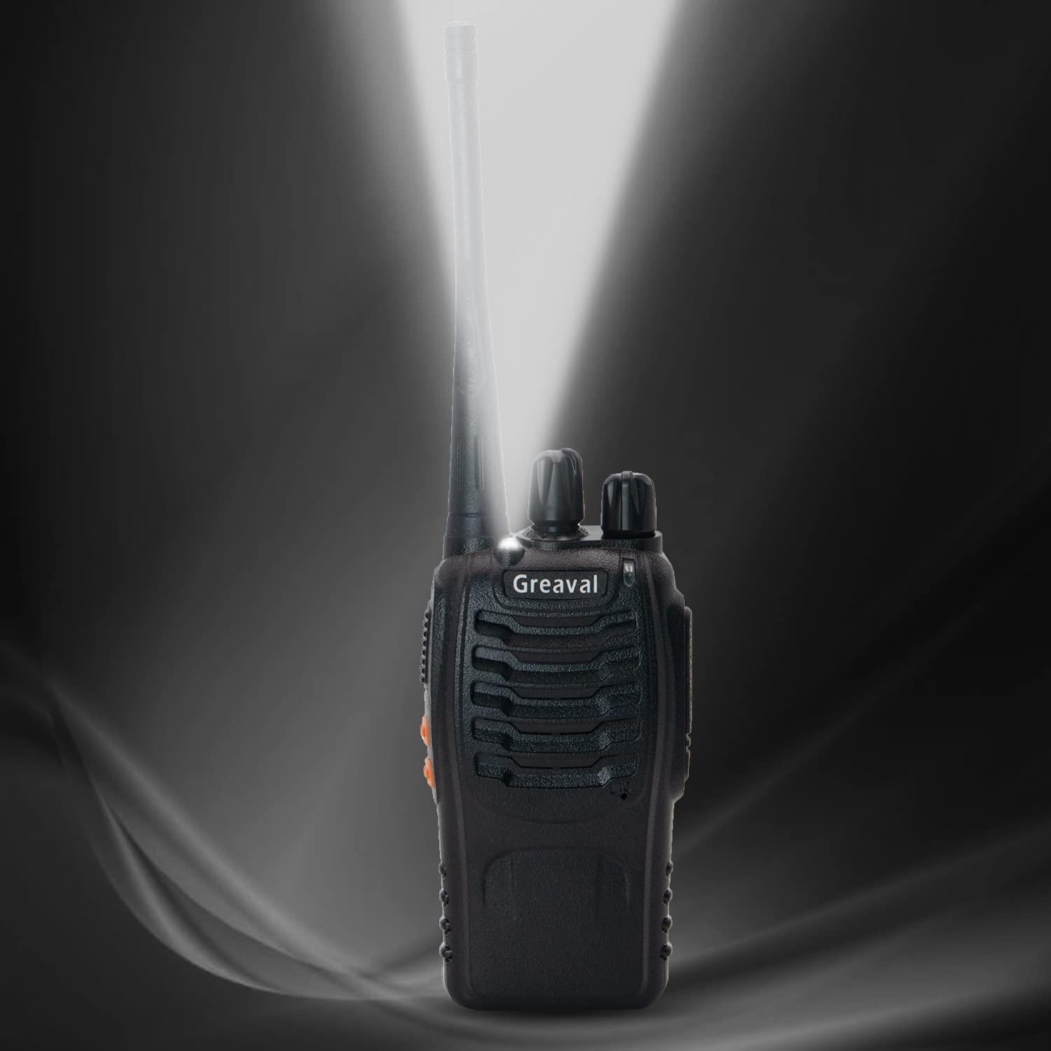 Greaval Greaval GV-8S Long Range Walkie Talkies with Six-Way Multi-Unit Charger for Adults, 6 Pack Rechargeable Walkie Talkies with 12 Li-ion Batteries, Two-Way Radio with Earpieces and Mic