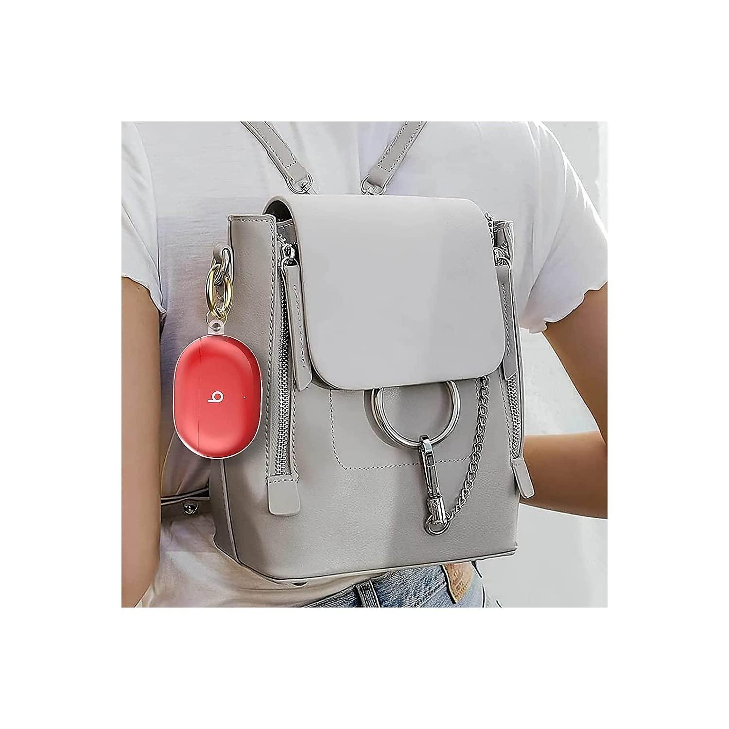 ZERODAMAGE SAHARA CASE ZeroDamage Sahara Case Hybrid Flex Case Compatible with Dr. Dre Studio Buds 2021 [Rugged] Full Body Protection Antislip Grip Slim with Keychain (Transparent Pink)