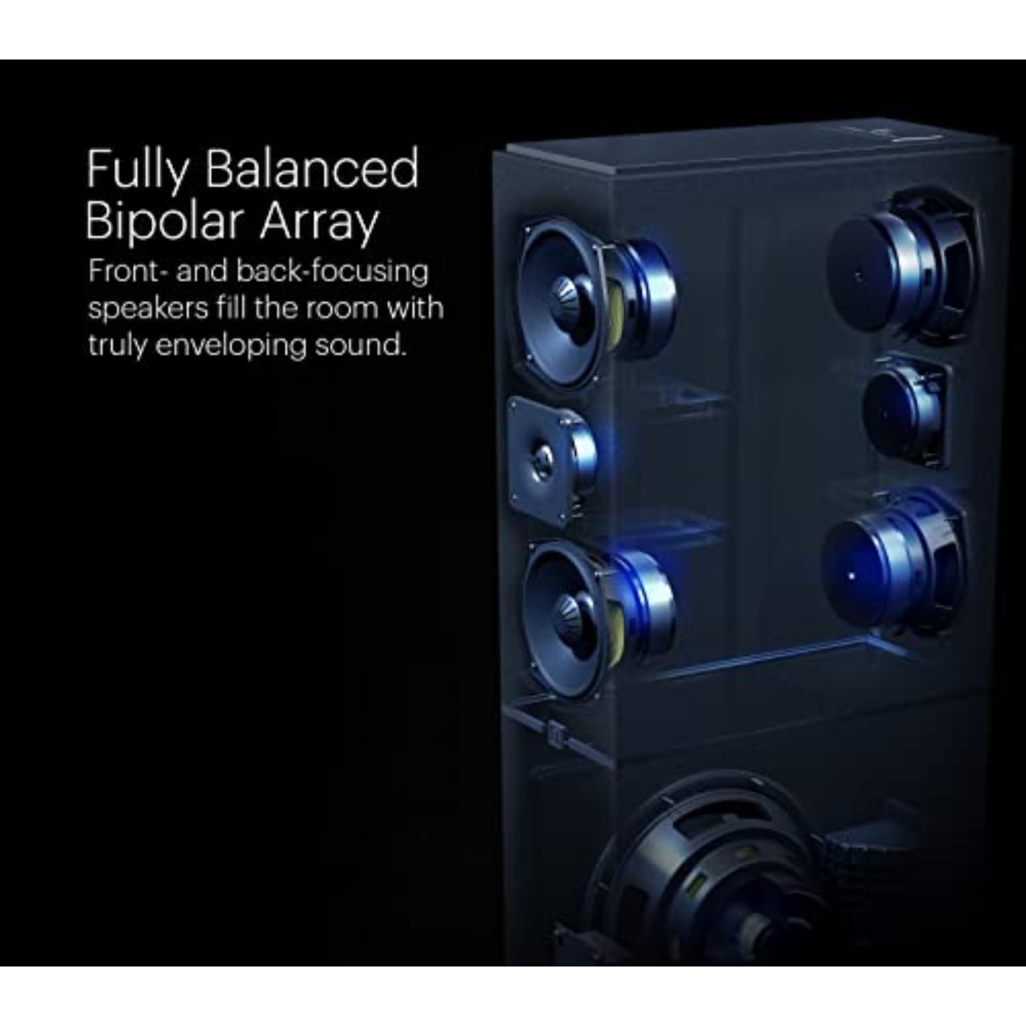 Definitive Technology Definitive Technology Dymension DM70 Large Tower Speaker, with Adjustable Bipolar Arrays, 4 BDSS Mid/Bass Woofers & Tweeter, 3XR Architecture with 10\" Subwoofer, Dolby Atmos/DTS:X Ready, Black