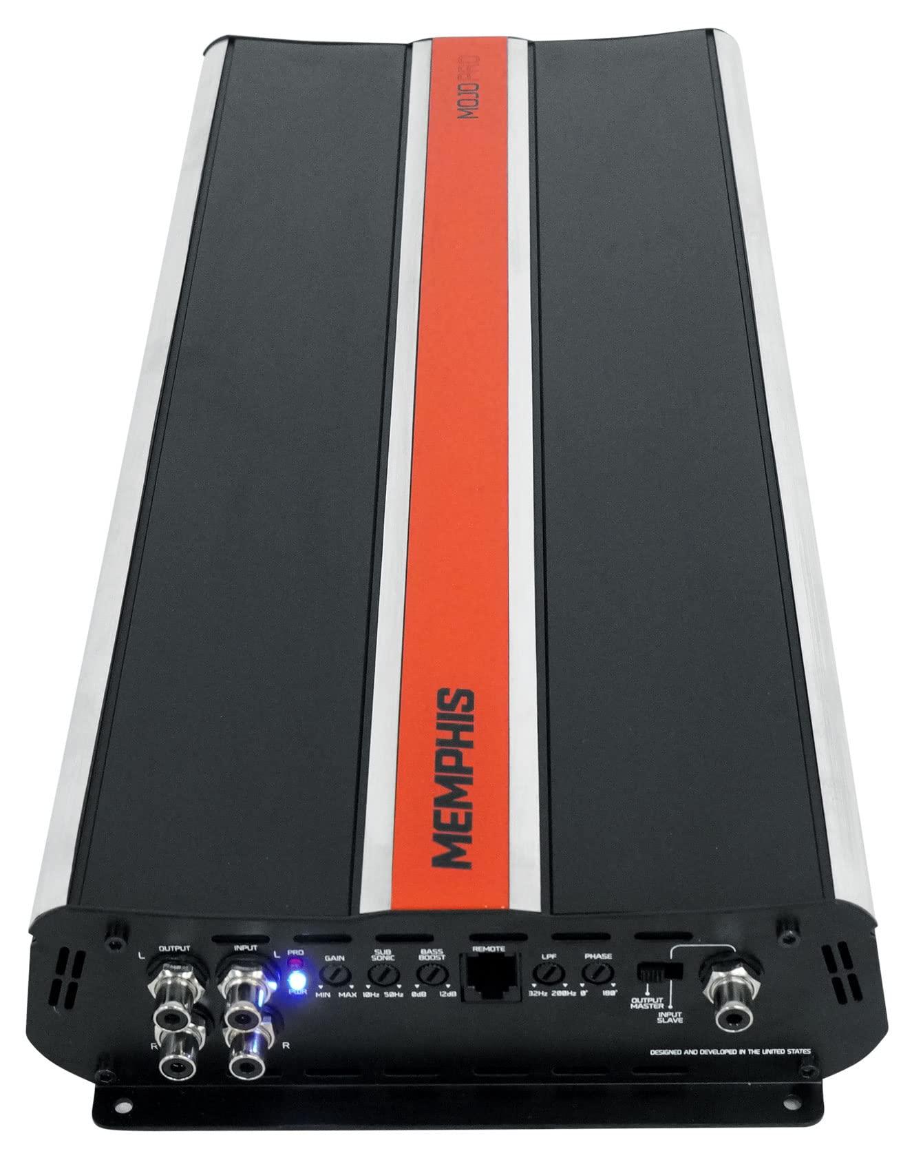 Memphis Memphis Audio MJP3000.1 3000w RMS @ 1 ohm Mono Car Amplifier Mojo Pro Amp+Remote Bundle with Rockville RWK0CU Complete Amp Installation Wire Kit