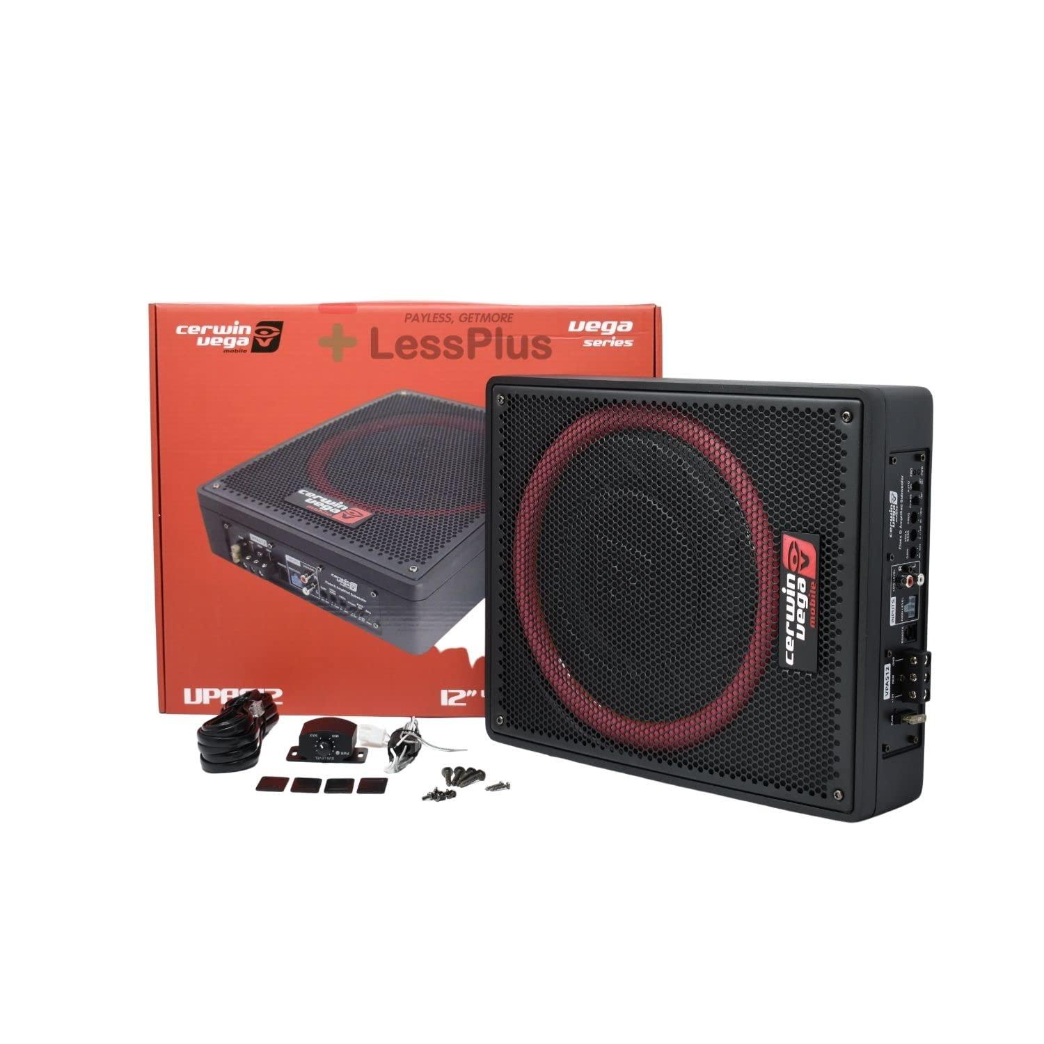 CERWIN-VEGA! CERWIN-VEGA! VPAS12 12-Inch 600W Compact Powered Subwoofer Slim Design with Passive Radiator, Bass Boost & Remote Control Perfect for Cars, Trucks & SUVs