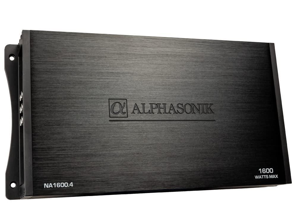 Alphasonik Alphasonik NA1600.4 Neuron Series 1600 Watts Max 4-Channel Car Amp with 4-Way Protection Circuitry Multi-Channel Bridgeable Class A/B Amplifier Low & High Level Inputs