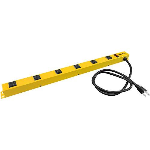 STANLEY Stanley 31613 NCC31613 ShopMAX Pro 6-Outlet Surge-Protector Power Bar, 4-Foot Cord, Yellow