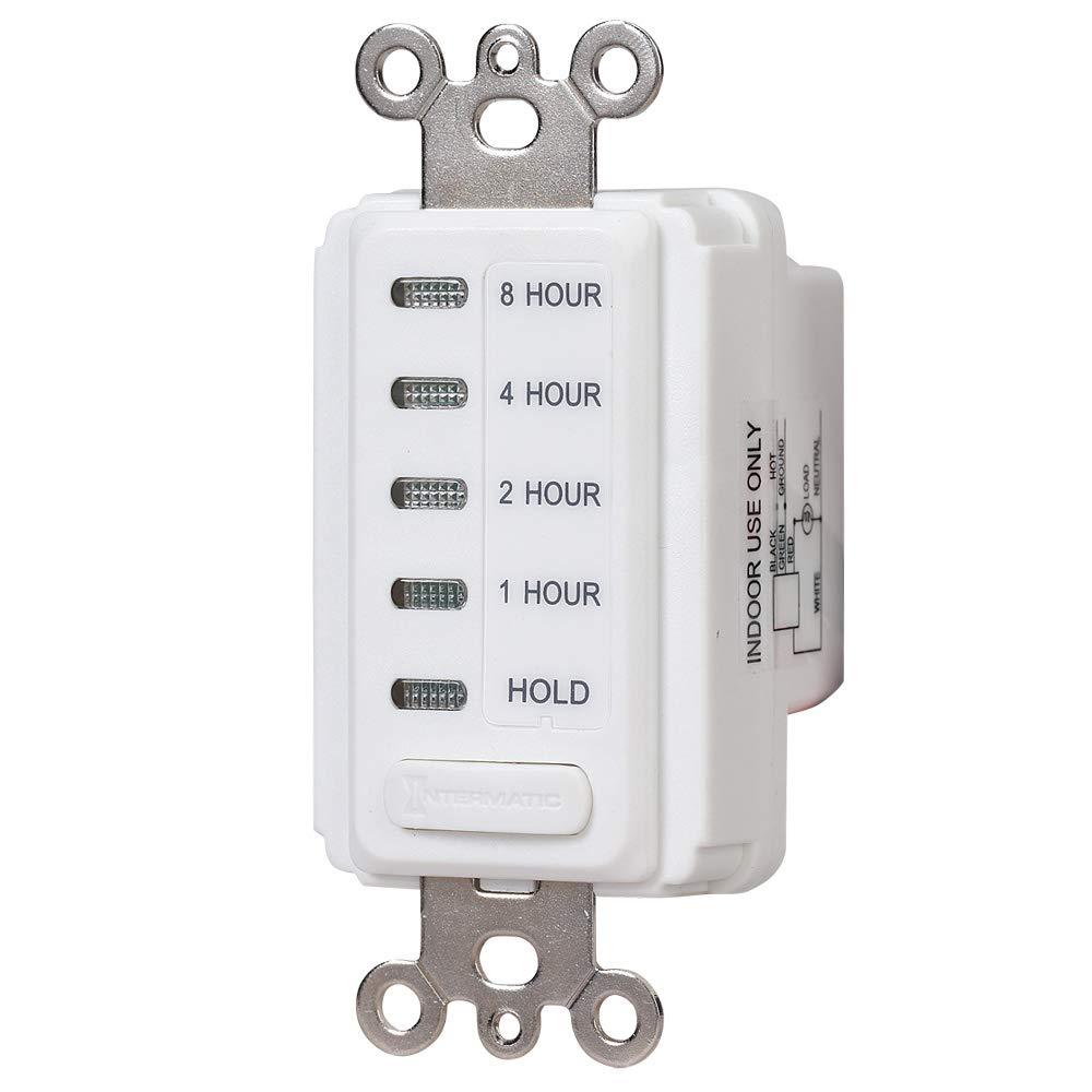 Intermatic Intermatic EI220W 1/2/4/8 Hour SPST 1800-Watt in-Wall Countdown Timer, White