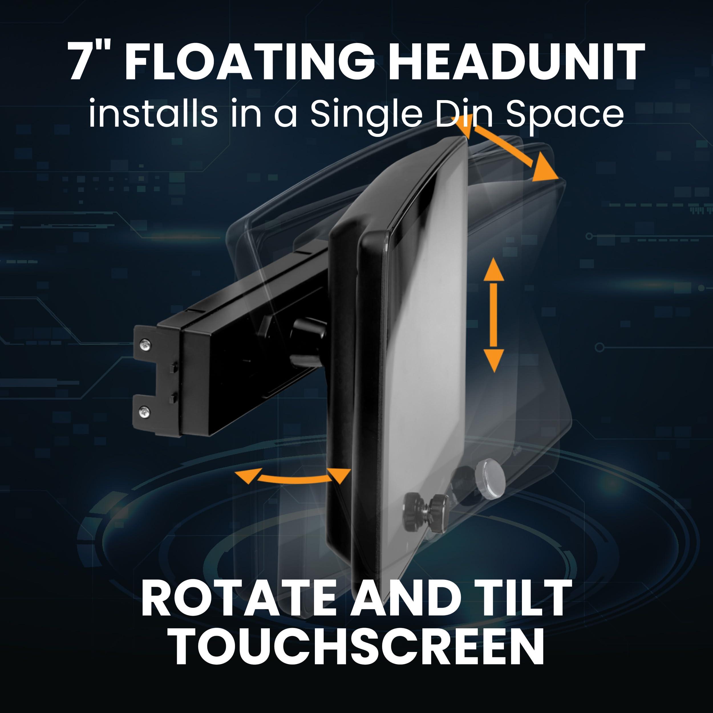 BOSS Audio Systems BOSS Audio Systems 7 Inch Single Din Floating Head Unit with Apple CarPlay, Android Auto + Backup Camera