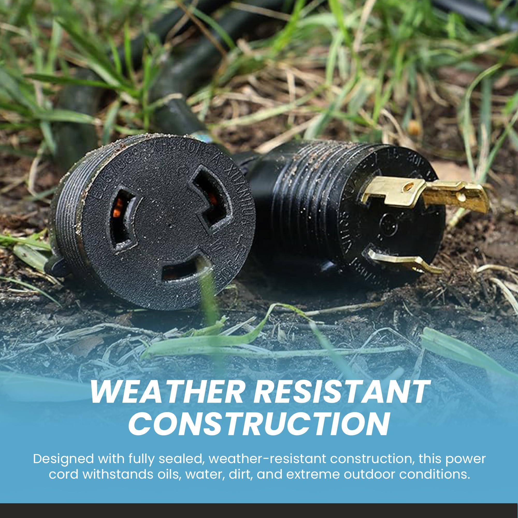 Iron Box IronBox Electric - Heavy Duty NEMA L5-30 Extension Power Cord - 30A/125V UL Listed Extension Cord - Power Cable for RVs, Generators, and Power Tools - Ideal for Indoor & Outdoor Use(Molded, 3 feet)