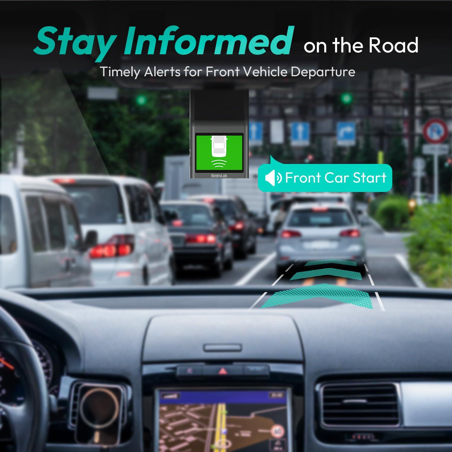 BOTSLAB BOTSLAB 2.5K Front Dash Cam, 170 Wide Angle Car Camera Front, Color Night Vision, Built in WiFi GPS, 24/7 Parking Mode, WDR, Emergency and Loop Recording(No SD Card)