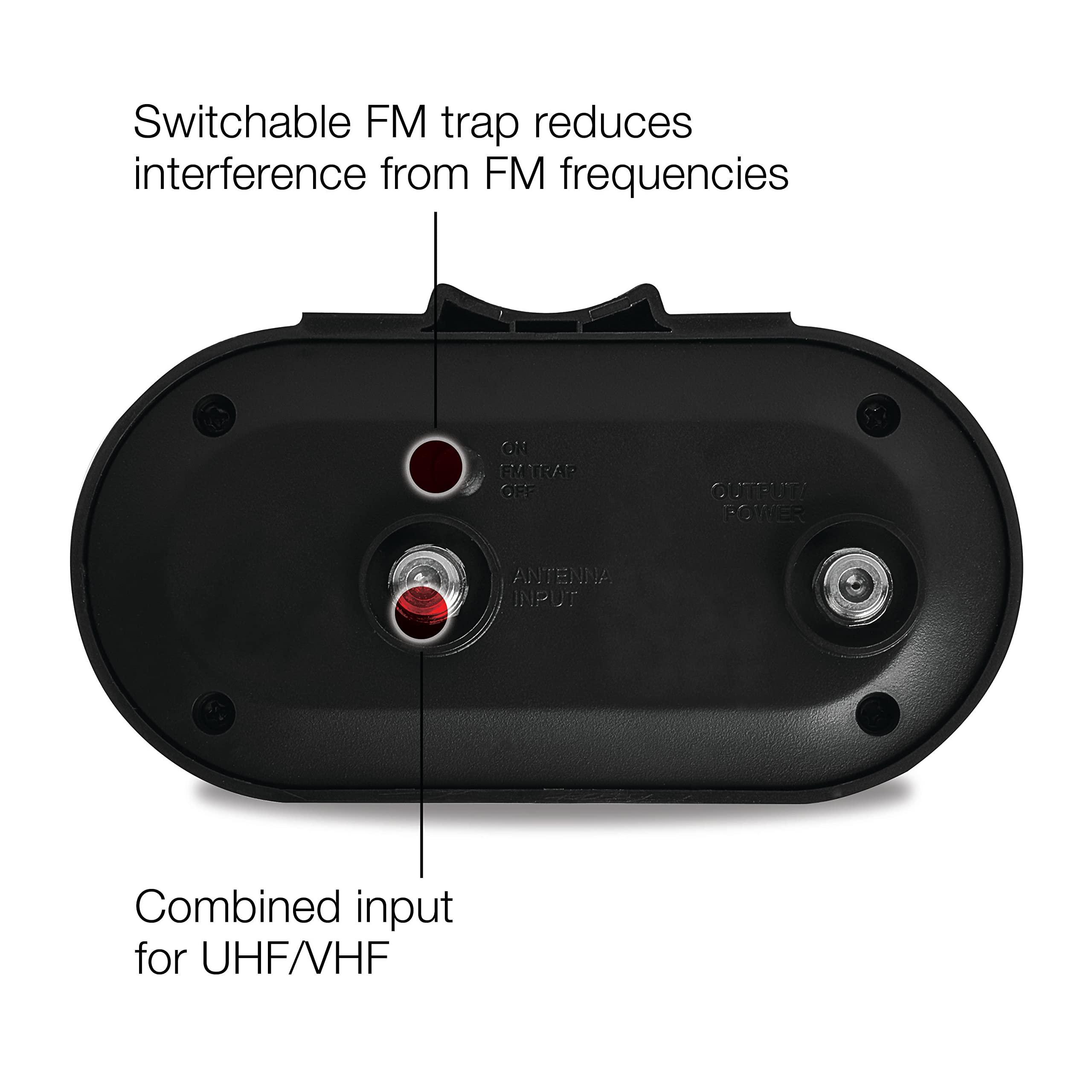 RCA RCA Digital Signal Amplifier for Outdoor Antennas Extremely Low Noise, UHF/VHF Amplification, Easy Install with Indoor Power Injector, Supports All TVs and Passive Outdoor TV Antennas (AMP2450E)
