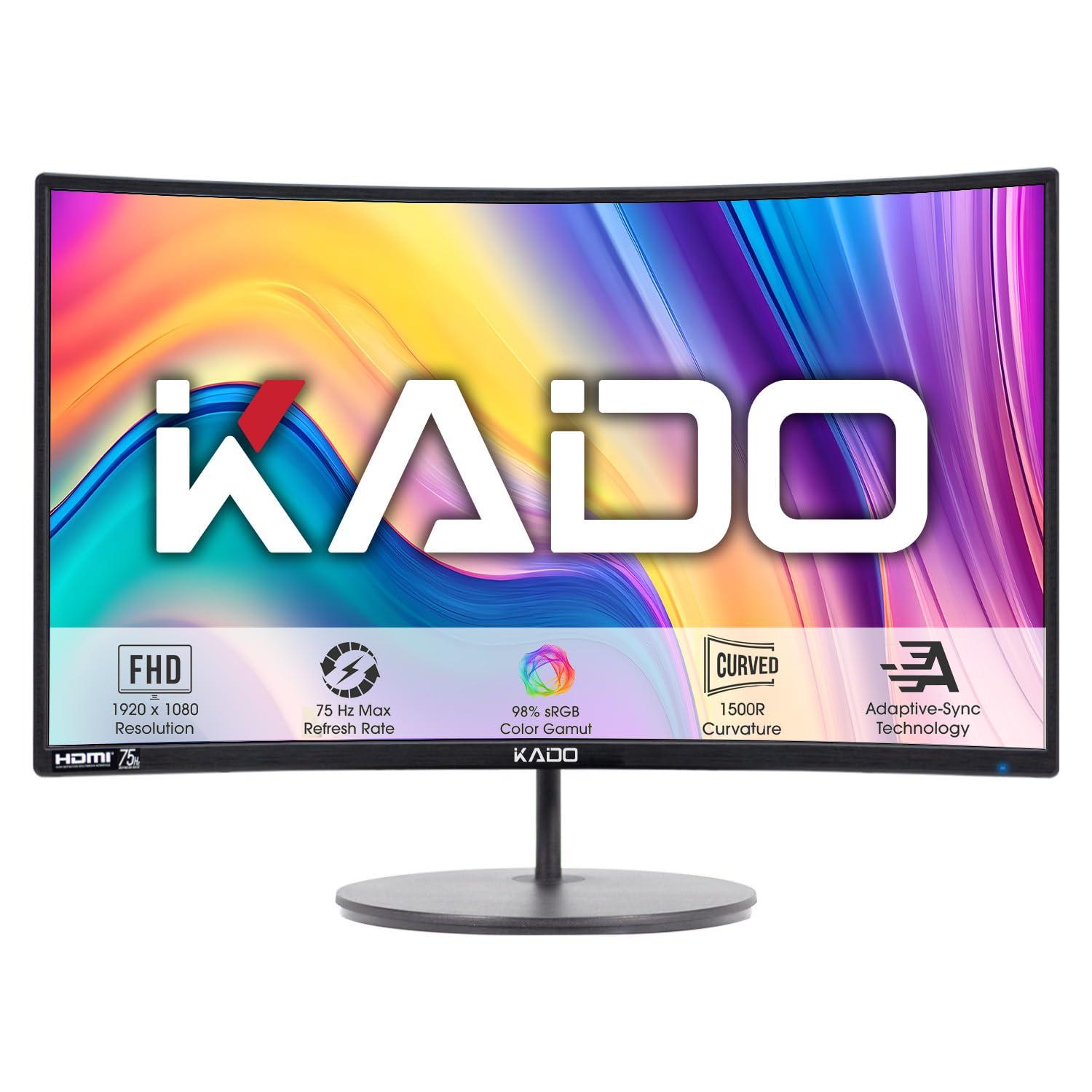Kado Kado Dual Monitor Setup - 2-Pack 27\" Curved 1920x1080 Computer Monitor 1500R 75Hz VESA Mount HDMI Office Gaming Hybrid Built-in Speakers (C27X Dual Series)