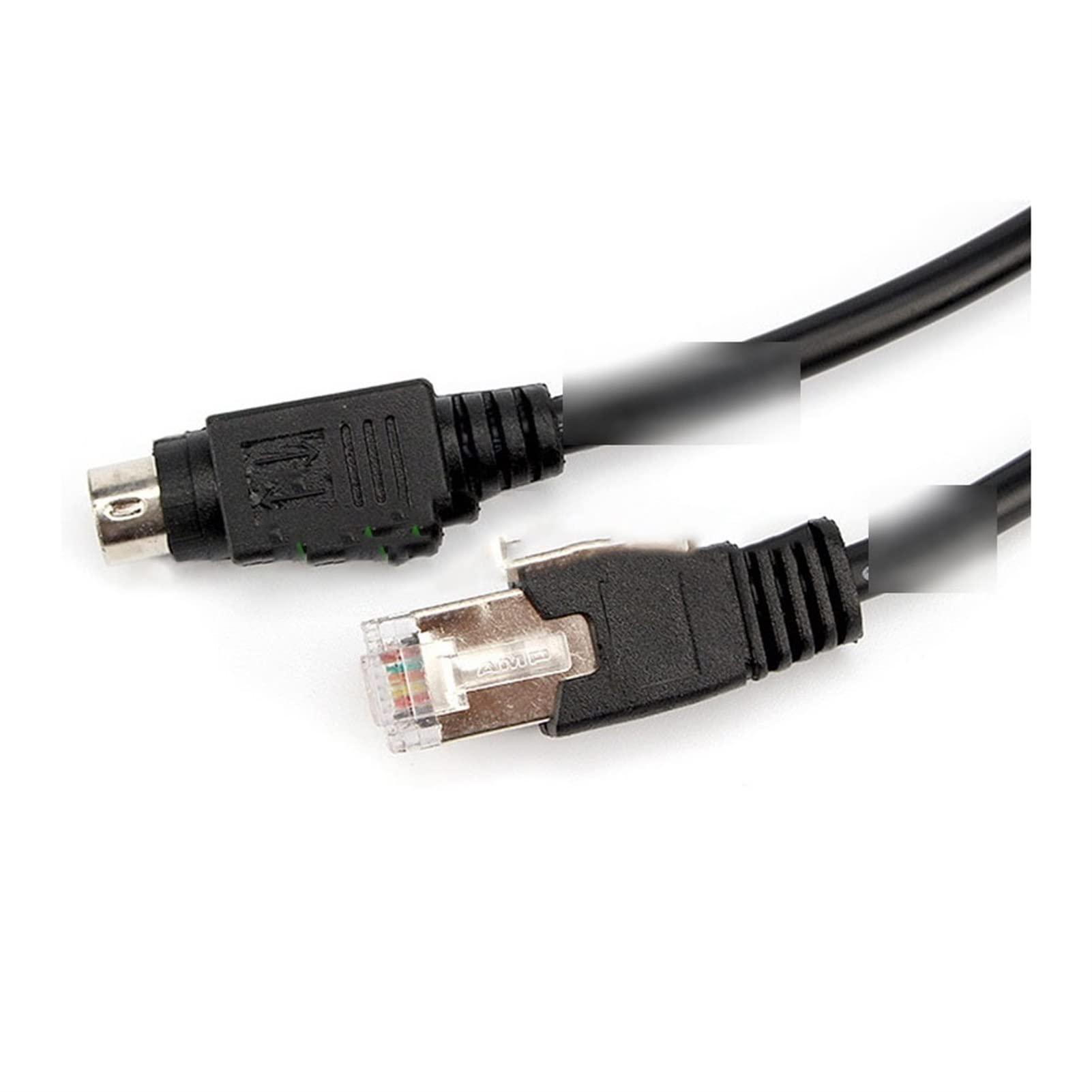 AJOHBM 8Pin Din to RJ45 RS232 Camera Control Cable Compatible with VISCA Daisy Chain P-T-Z EVI/BRC/SRG Series Cameras (Size : 9.87ft)