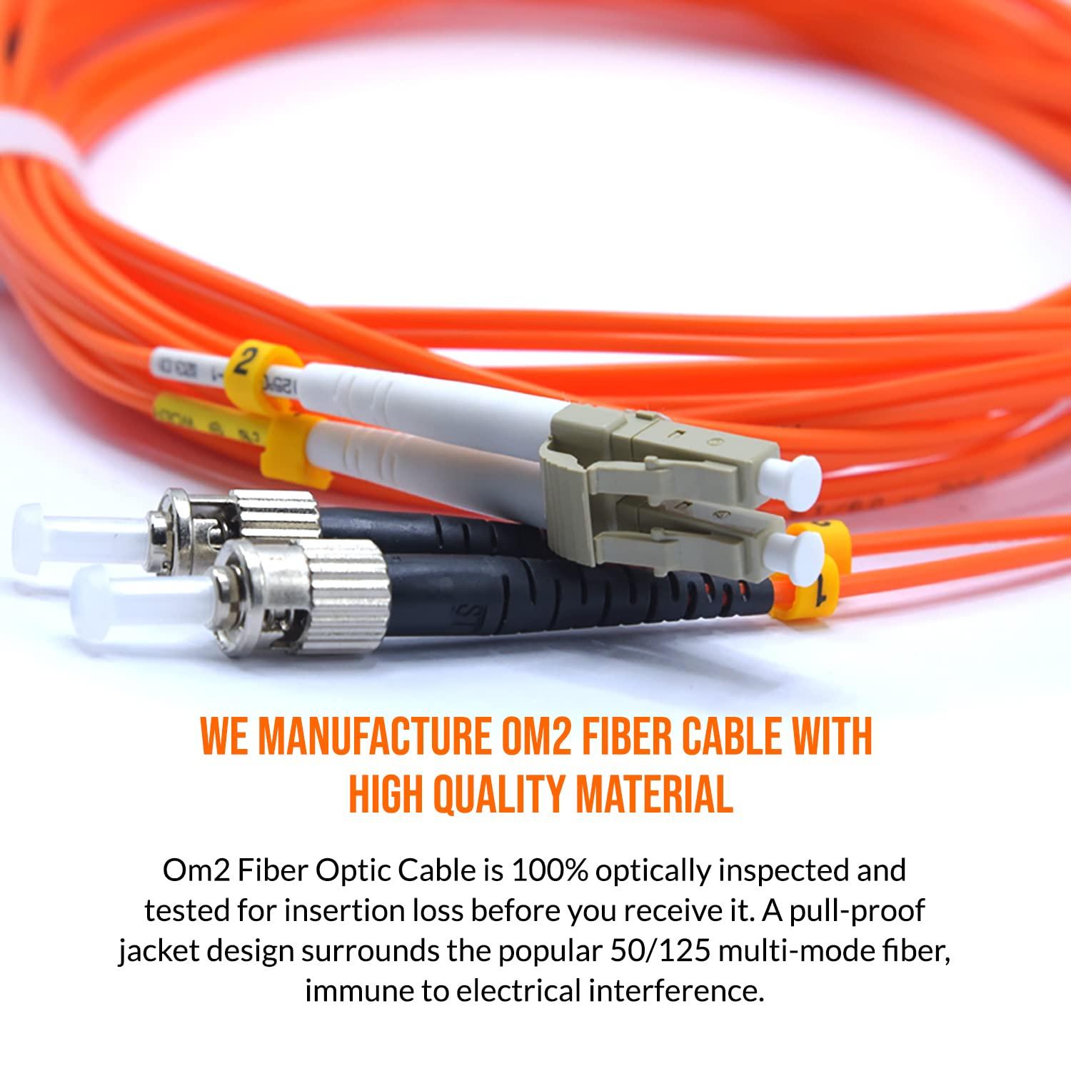 NewYork Cables NewYork Cables Fiber Patch Cable | SC to SC Multimode Duplex OM2 50/125 Jumper Cord | 3M (9.84ft) 10gb Fiber Optic Cable (Orange)