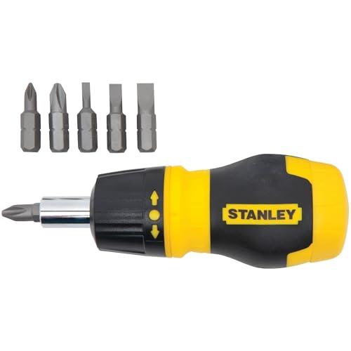 Stanley STANLEY Multi Screwdriver, Stubby Ratcheting, Including 6 Interchangeable Bits (66-358)