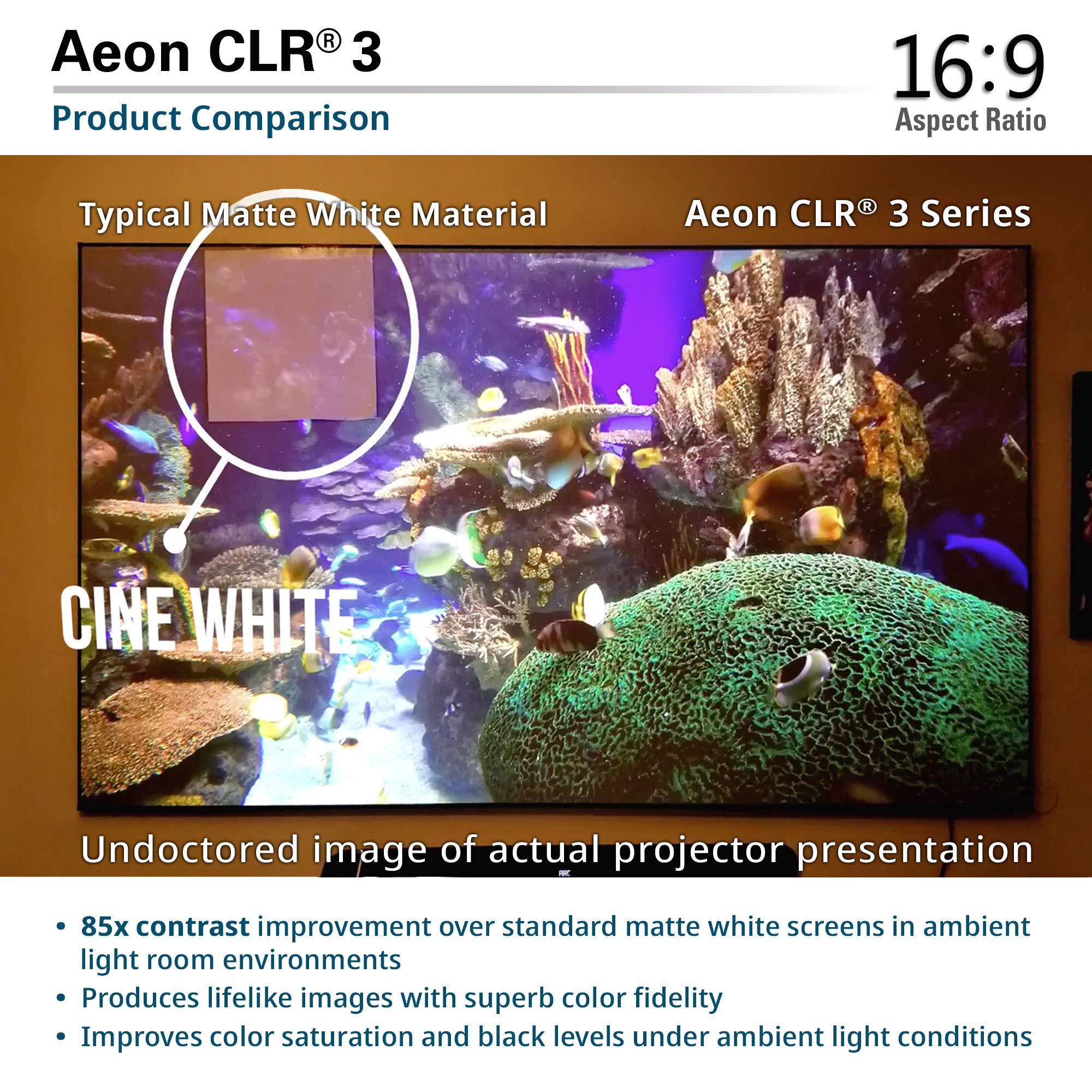 Elite Screens Elite Screens Aeon CLR3 123" UST ALR Projector Screen, 16:9 4K Ultra HD, 90% Ceiling Light Rejecting, Edge-Free Fixed Frame, Grey Screen for Indoor Home Theater & Movies AR123H-CLR3