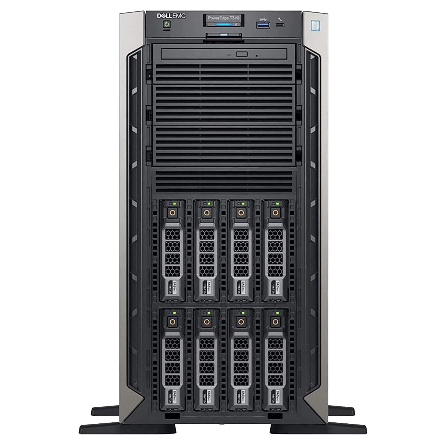 Dell Dell PowerEdge T340 Tower Server Bundle with 16GB USB Flash Drive, Intel Xeon E-2124 Quad-Core 3.3GHz, 16GB DDR4, 2TB SSD, RAID, iDRAC9, Single PSU (Renewed)