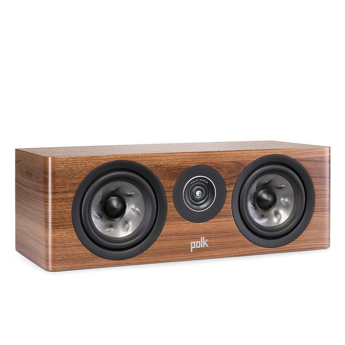 Polk Audio Polk Audio Reserve Series R300 Compact Center Channel Loudspeaker for Dynamic, Detailed Audio, 1\" Pinnacle Ring Tweeter & Dual 5.25\" Turbine Cone Woofers, Hi-Res Certified Wall Mountable Walnut Brown