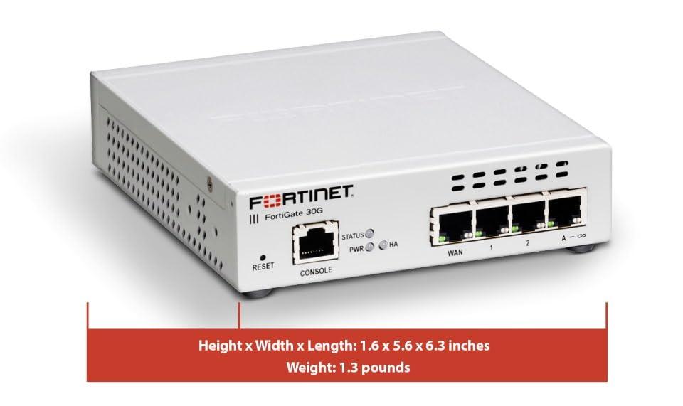 FORTINET FortiGate-30G Network Security Appliance Plus 1 Year FortiGuard Enterprise Protection and FortiCare Premium (FG-30G-BDL-809-12)