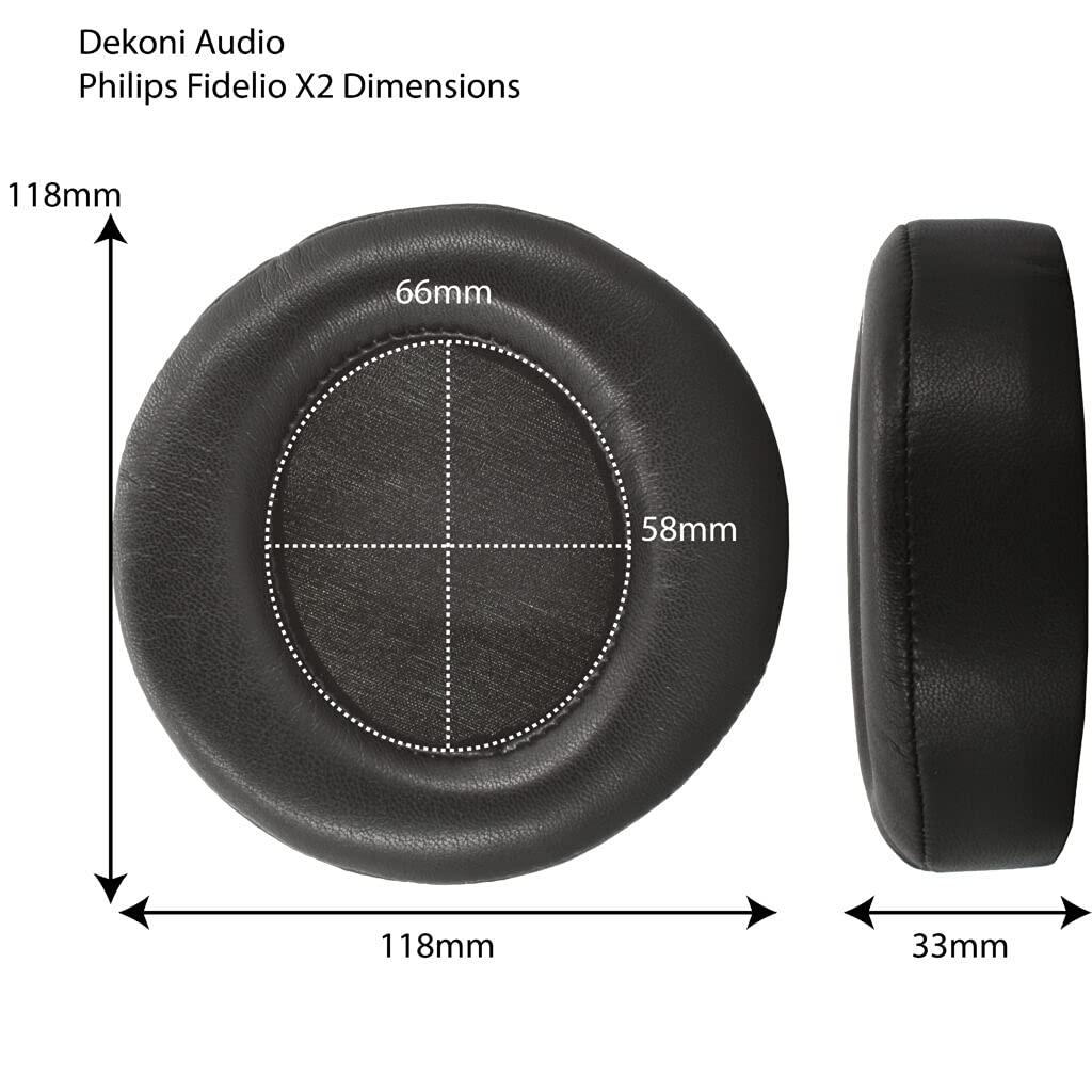 Dekoni Audio Dekoni Audio Replacement Ear Pads for The Philips Fidelio X2HR Headphones (Choice Leather)