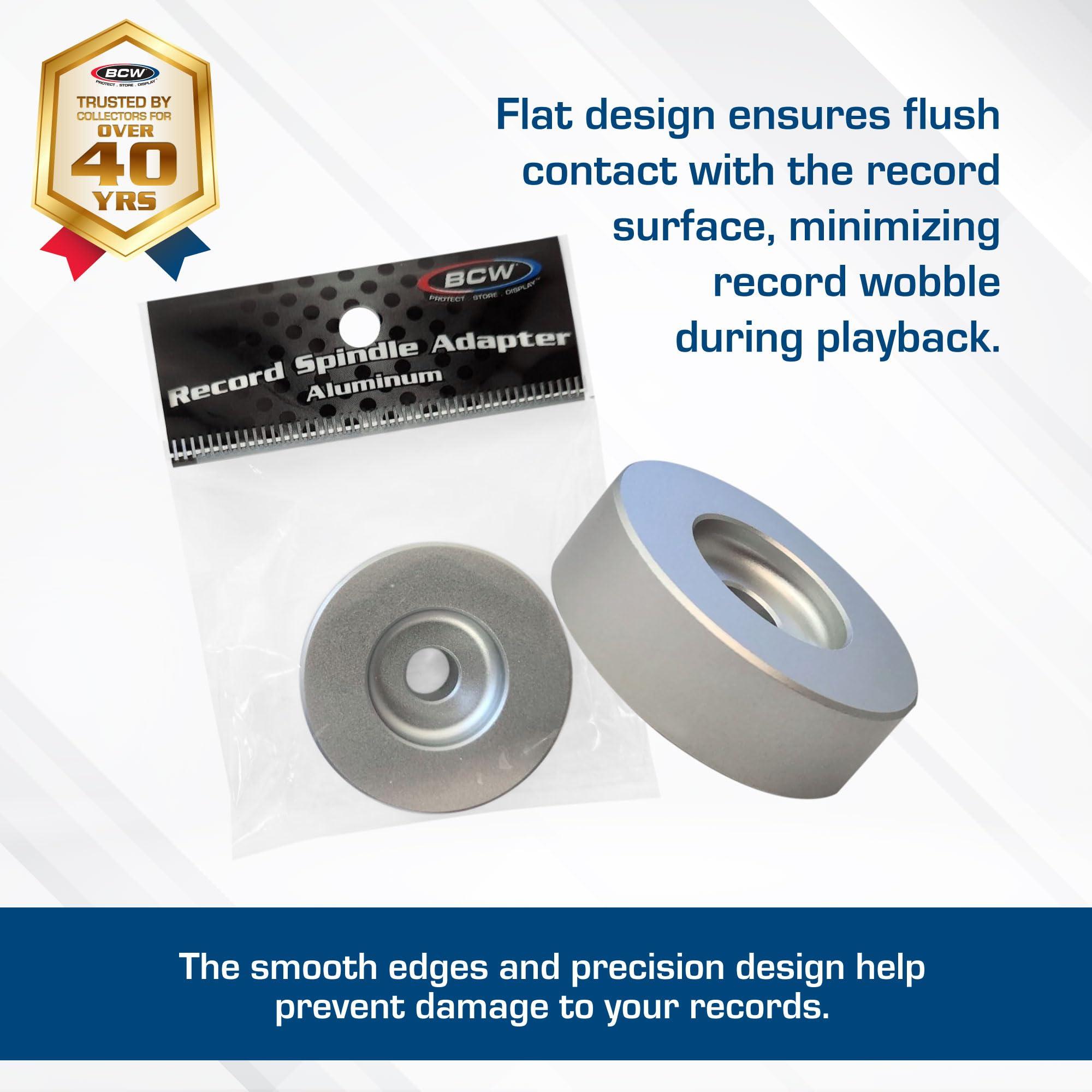 BCW BCW 7 Inch Record Player Adapter - Classic | Aluminum 45RPM Record Adapter | Universal Fit, Turntable Spindle Adapter for Enhanced Vinyl Playback Stability | 45RPM Vinyl Record Centering Accessory