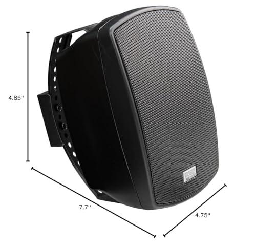 OSD Audio OSD AP490 4\" Outdoor Patio Speaker Pair, 60W RMS and 70V, IPX6 Weather Resistant, Full Motion Bracket, Black