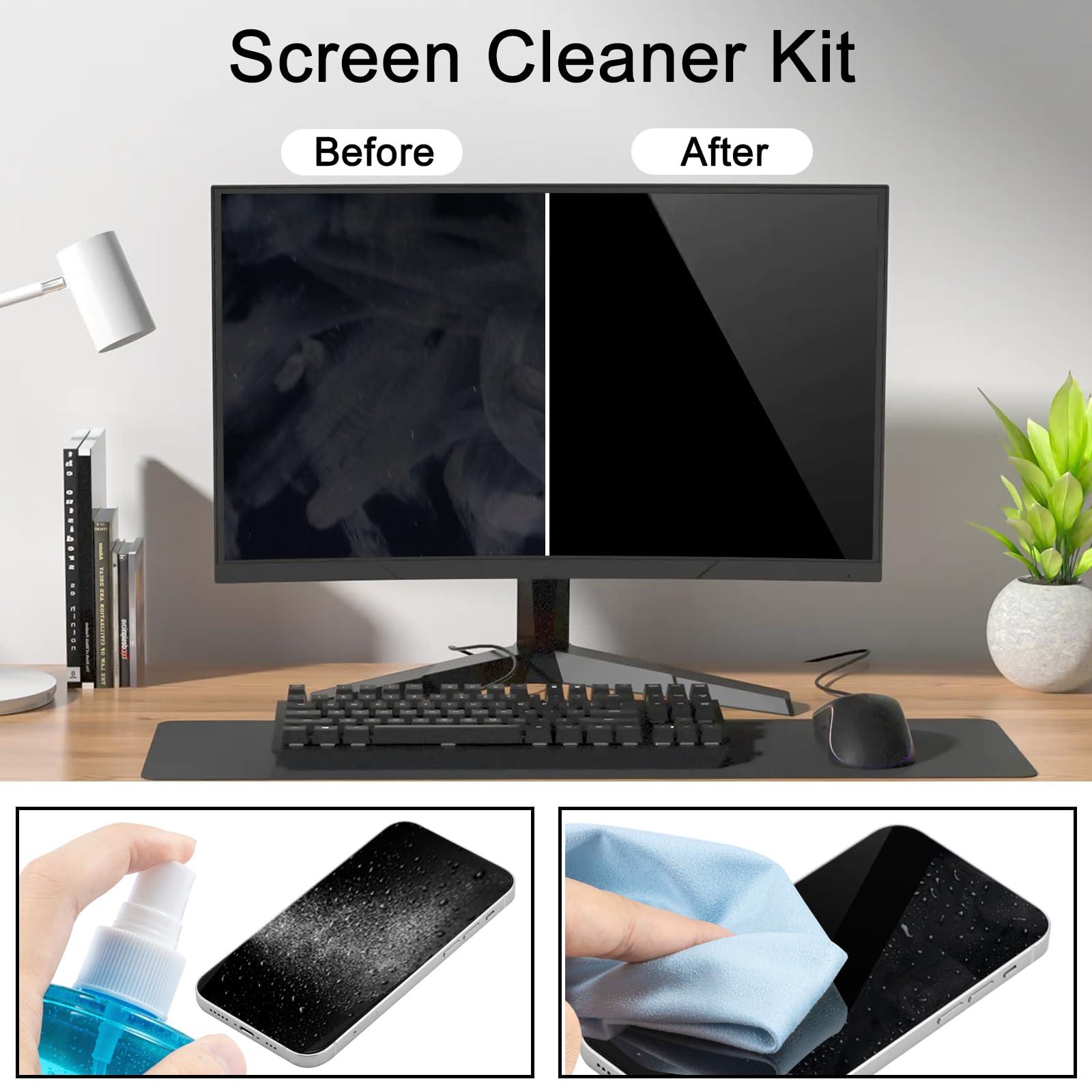 walrfid Screen Cleaner Spray and Wipe, walrfid iPad Cleaning Kit for Electronic Cell Phone, iPad, iPhone, Computer, MacBook Pro, Tablet, Monitor, LCD LED TV Flat Screen, Microfiber Cloth