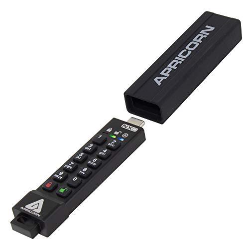 Apricorn Apricorn 32GB Aegis Secure Key 3 NXC 256-Bit Hardware-Encrypted USB 3.2 Type C Flash Drive, FIPS 140-3 Level 3 Validated (ASK3-NXC-32GB),Black