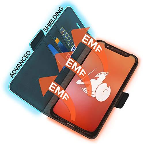 DefenderShield DefenderShield EMF Protection & 5G Anti Radiation iPhone X/XS Case - RFID Blocking EMF Shield Detachable Wallet Case Black