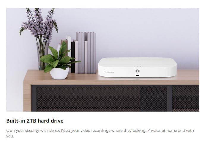 Lorex Lorex N843A82 4K 8-Channel 2TB Network Video Recorder (NVR) with Smart Motion Detection, Voice Control and Fusion Capabilities