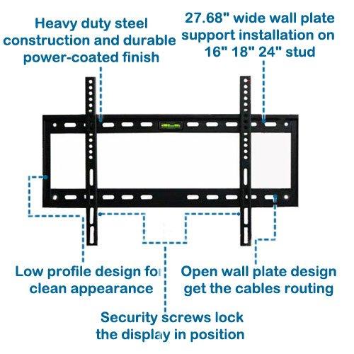 VideoSecu VideoSecu Ultra Low Profile Ultra Thin TV Wall Mount Fits 32-75 inch with VESA 680x400 600x400 500x300 400x400 400x300 400x200 300x300 300x200 200x200 200x100 100x100 Ultra Slim Design MF602B M31