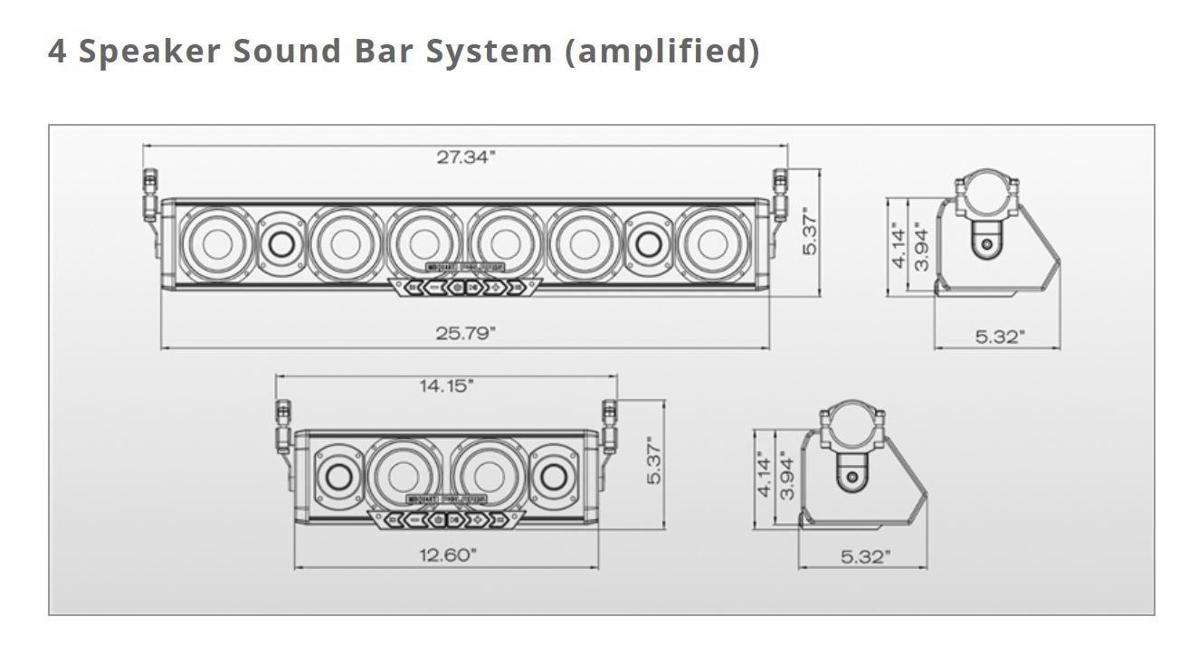 Pro Armor Pro Armor-AU51040 4 Speaker Bluetooth Sound Bar System , Black