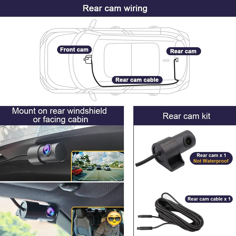 FITCAMX Fitcamx 2K Dual Dash Cam Suitable for Volvo XC40 & XC40 Recharge B4 B5 T4 T5 P8 (Model B), OEM Style, Front 1440P+Rear 1080P HD Video, Loop Recording, WiFi & APP, G-Sensor, Easy to Use, 64GB Card