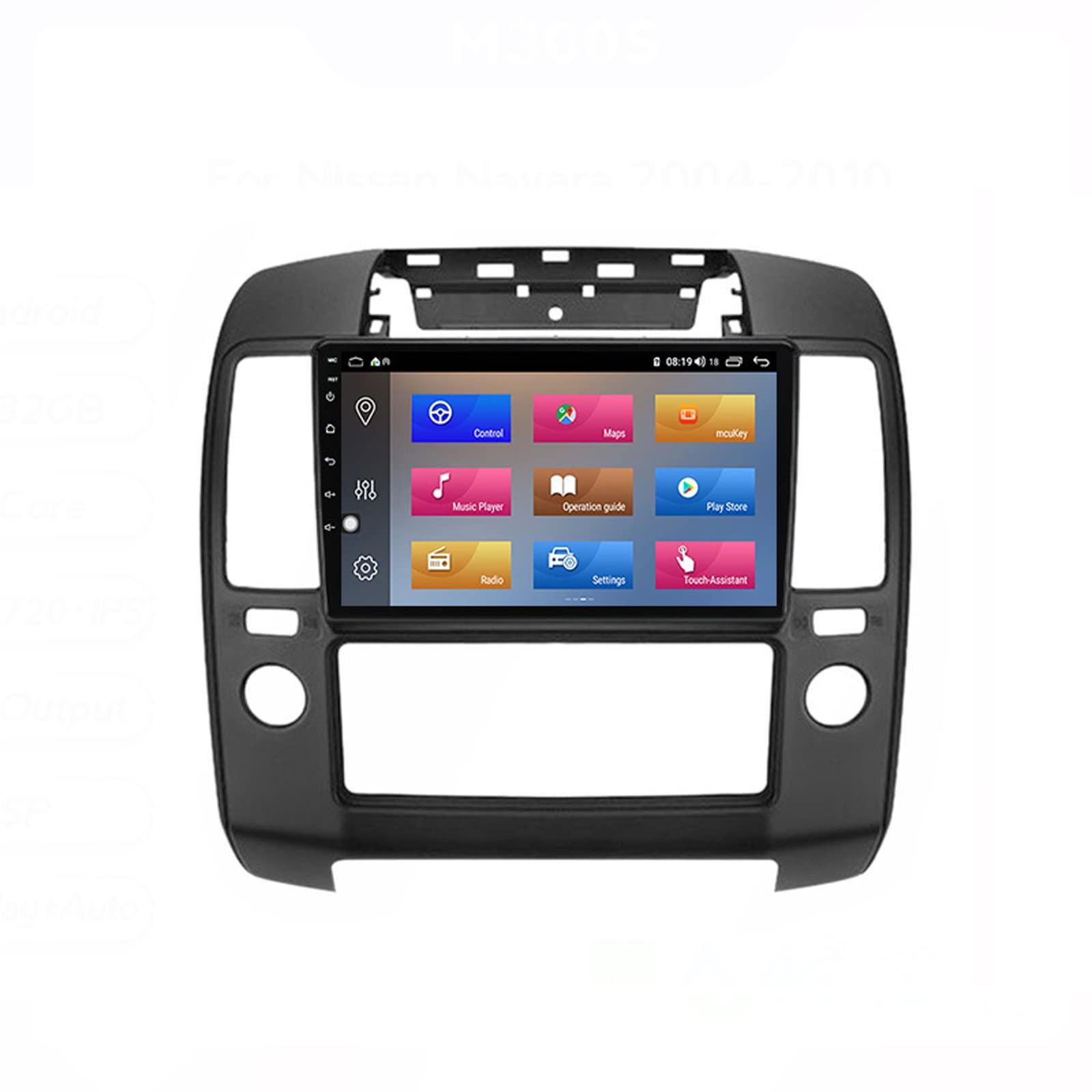 WDXSFR Android Double Din Car Stereo with GPS Navigation, 9 Inch Touchscreen Car Radio for Nissan Navara 3 D40 2004-2010 with Bluetooth WiFi FM Mirror Link USB + Backup Camera,Quad core,2G+32G