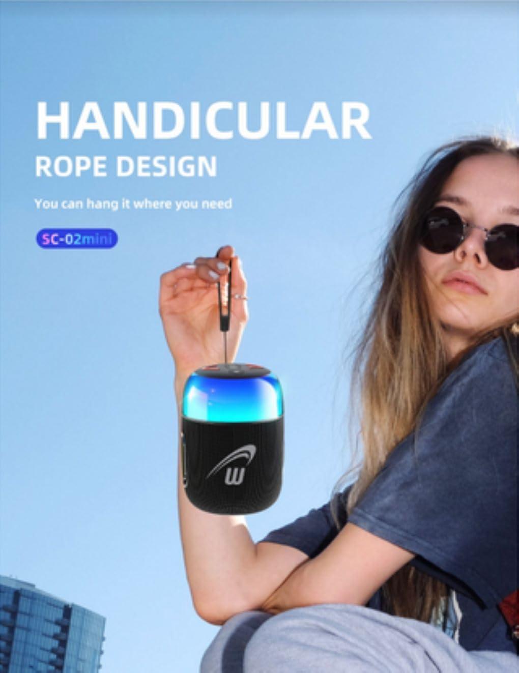 WorryFree Gadgets Waterproof Mini Bluetooth 5.3 Speaker 10M Transmission Distance 5W Output Power for Computer Home Theater Karaoke Player Mobile Phone (Pink)