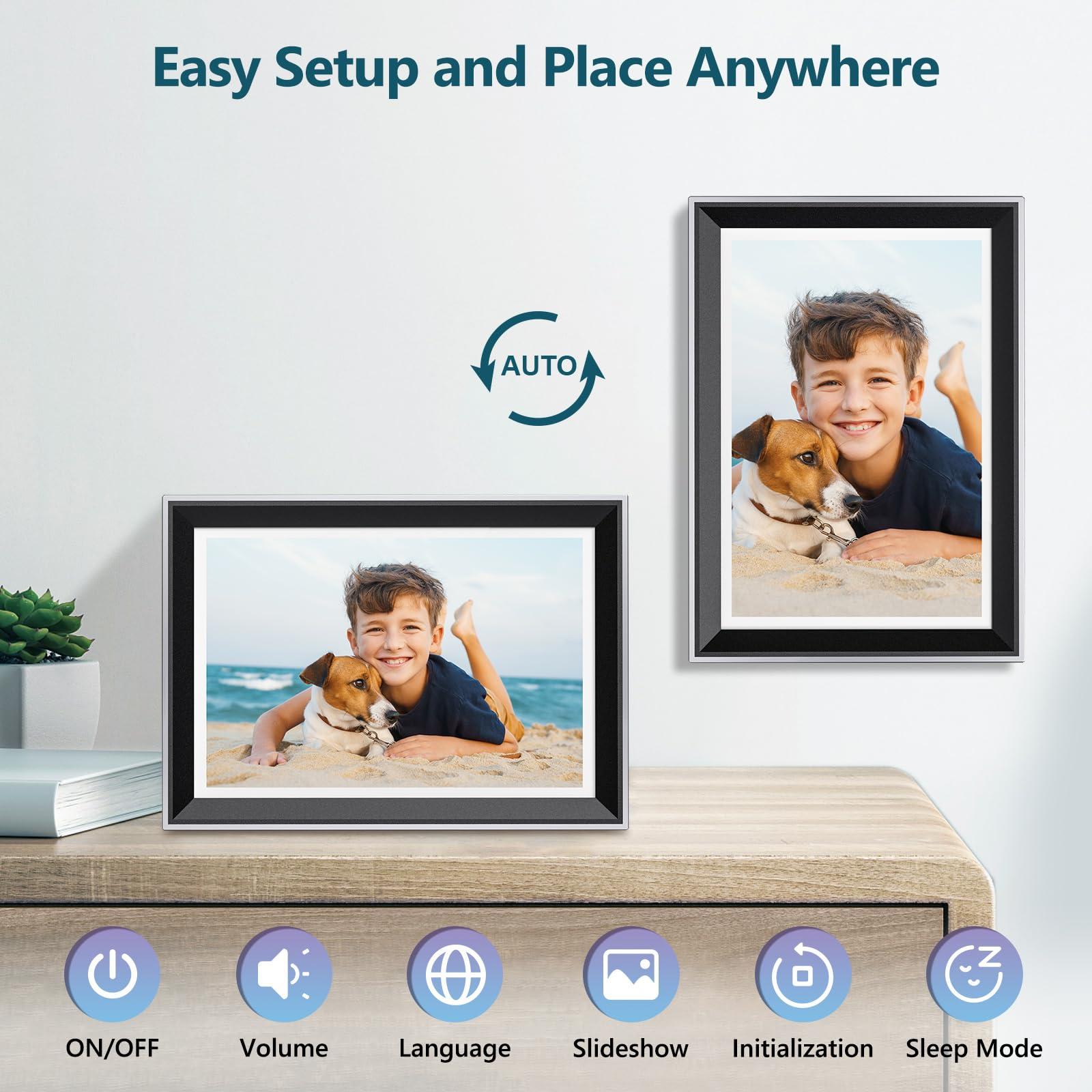 Atatat Atatat 10.1 Inch WiFi Digital Photo Frame, Electronic Smart Picture Frame with IPS Touch Screen, Internal 32GB Storage & Multi-User Binding, Easy Set Up and Instantly Photo Upload via APP or EMAIL