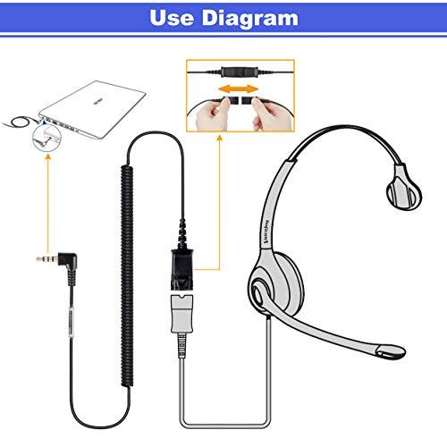 VoiceJoy Headset QD (Quick Disconnect),Compatible with Plantronics Headset.QD Cable with Single 3.5mm Plug for Smartphones Mobile Phones,Laptop etc