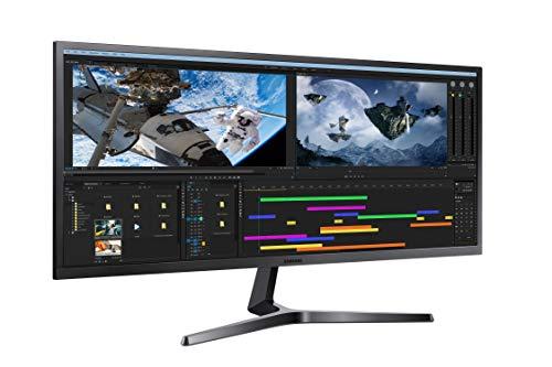 SAMSUNG SAMSUNG 34-Inch SJ55W Ultrawide Gaming Monitor (LS34J550WQNXZA) 75Hz Refresh, WQHD Computer Monitor, 3440 x 1440p Resolution, 4ms Response, FreeSync, Split Screen, HDMI, Black