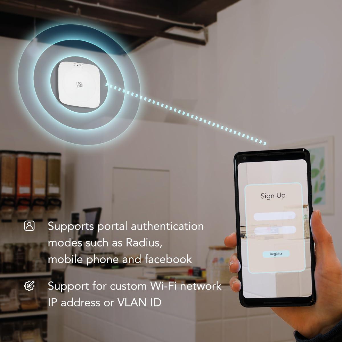 inhandgo InHand Networks EAP600 Enterprise Access Point Indoor Wi-Fi6 AP, Cloud Managed