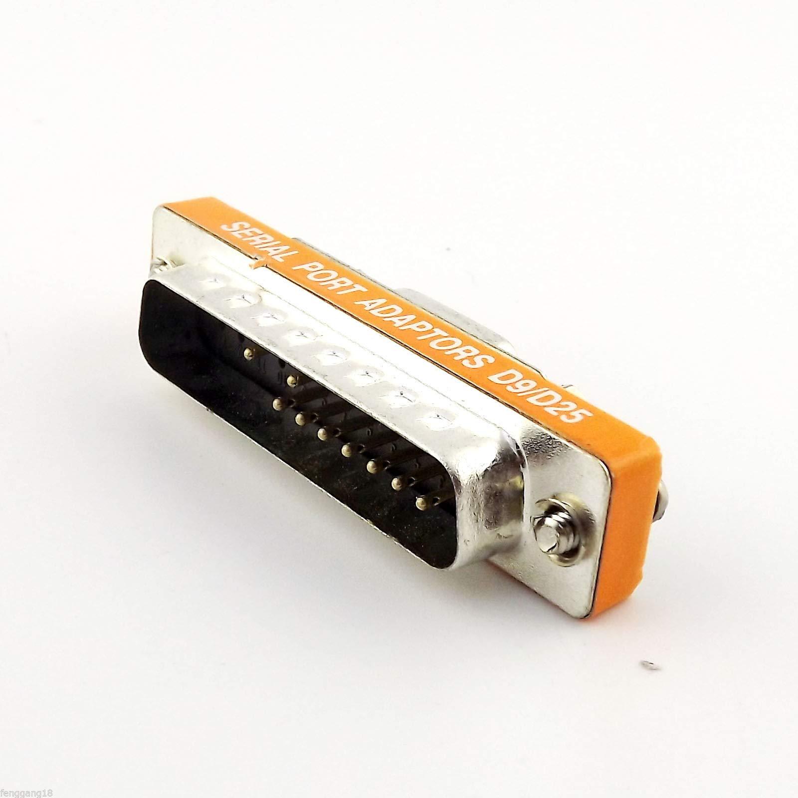 Delmitan Connector and Terminal VGA DB9 9 Pin Female to DB25 25 Pin Male Serial RS-232 Gender Adapter Converter