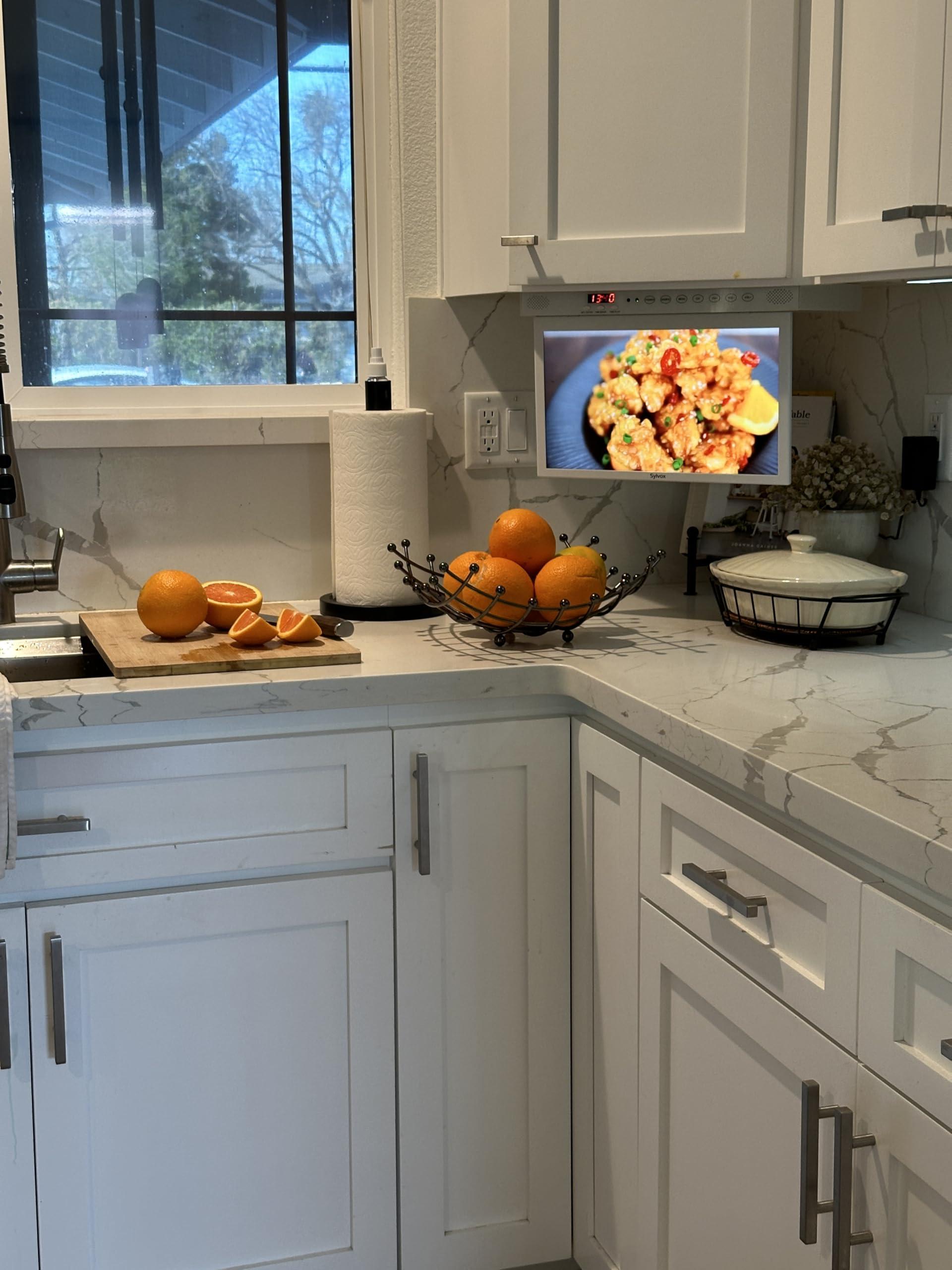 SYLVOX SYLVOX Kitchen TV,15.6 inch Under Cabinet TV, Televison for Kitchen, Smart TV Built-in APP Store, Support WiFi Bluetooth, 1080P Small TV for RV Camper, Bedroom, Boat