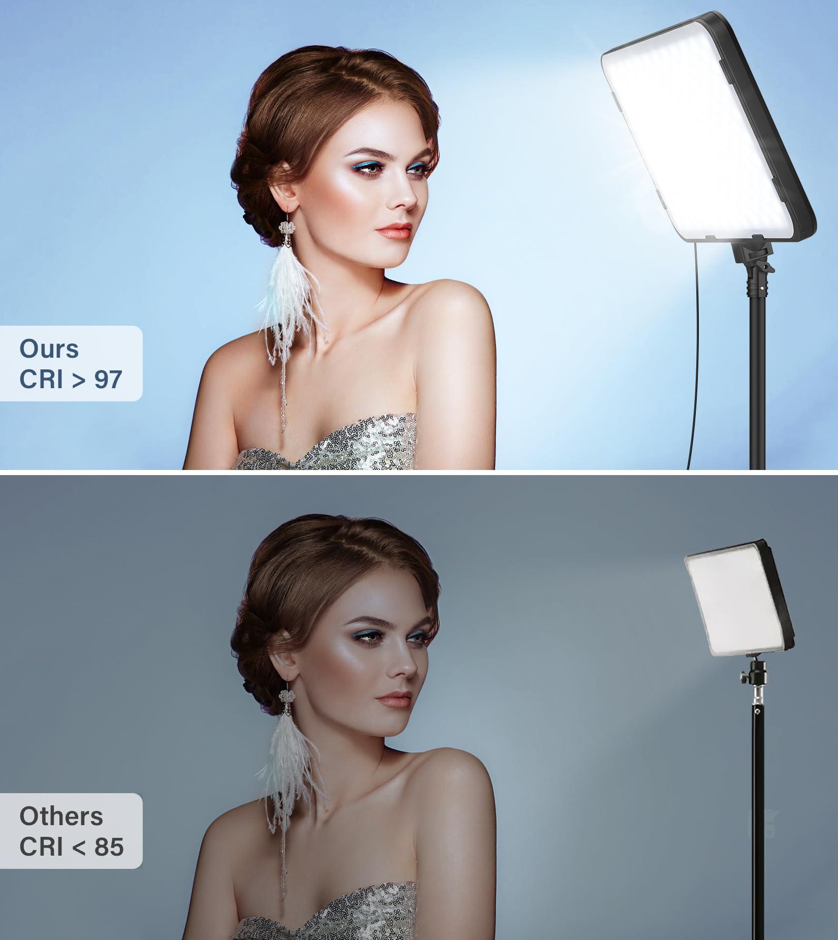 Unicucp Unicucp 2 Pack LED Video Light, Photography Lighting Kit with 62.99'' Tripod Stand, Dimmable 2500-8500K 22W Studio Lights for Video Recording Game Live Streaming YouTube Podcast Photo