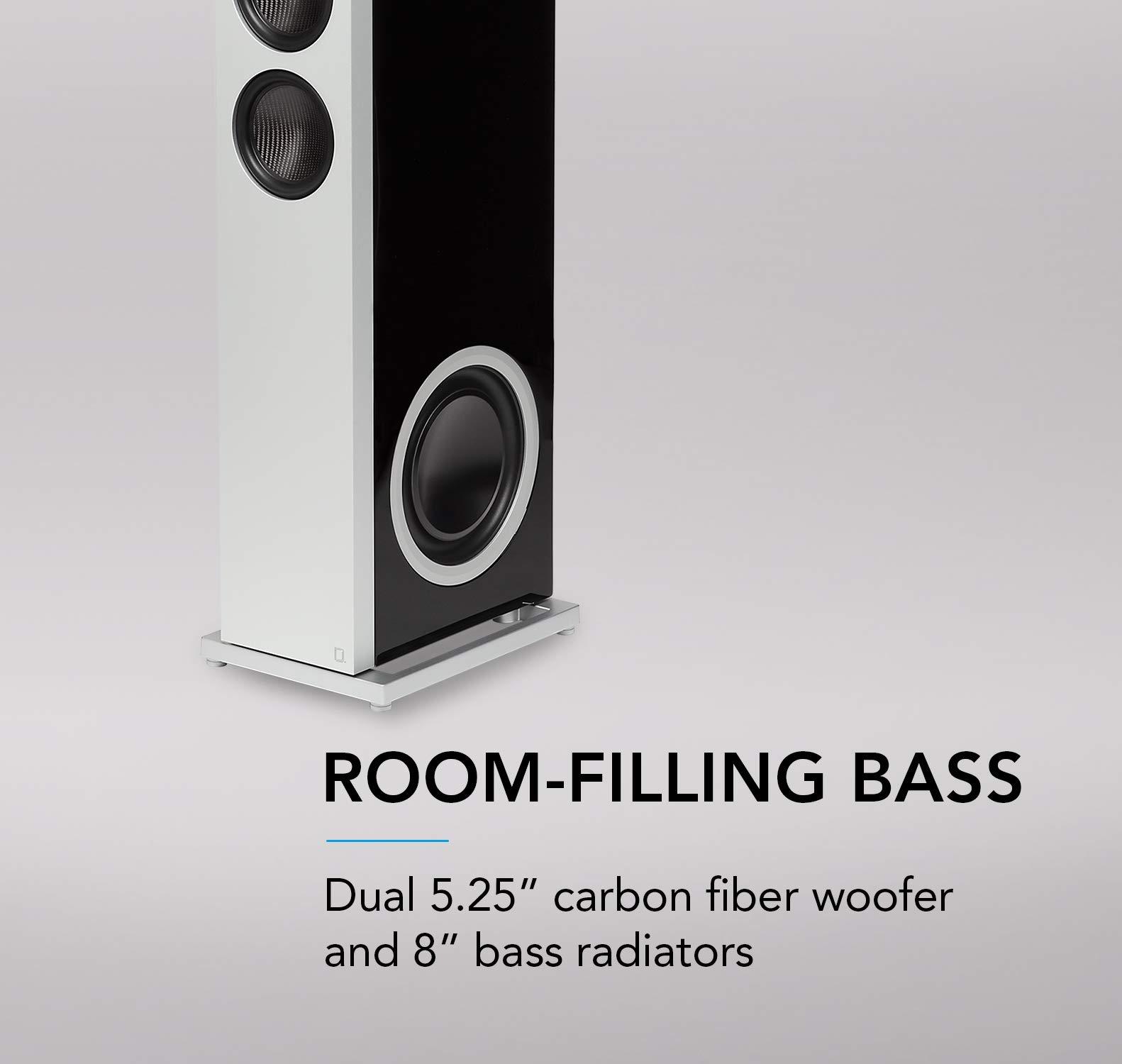 Definitive Technology Definitive Technology D15 Demand Series Modern High-Performance 3-Way Tower Speaker (Right-Channel) - Single, Black | Dual 8 Passive Bass Radiators