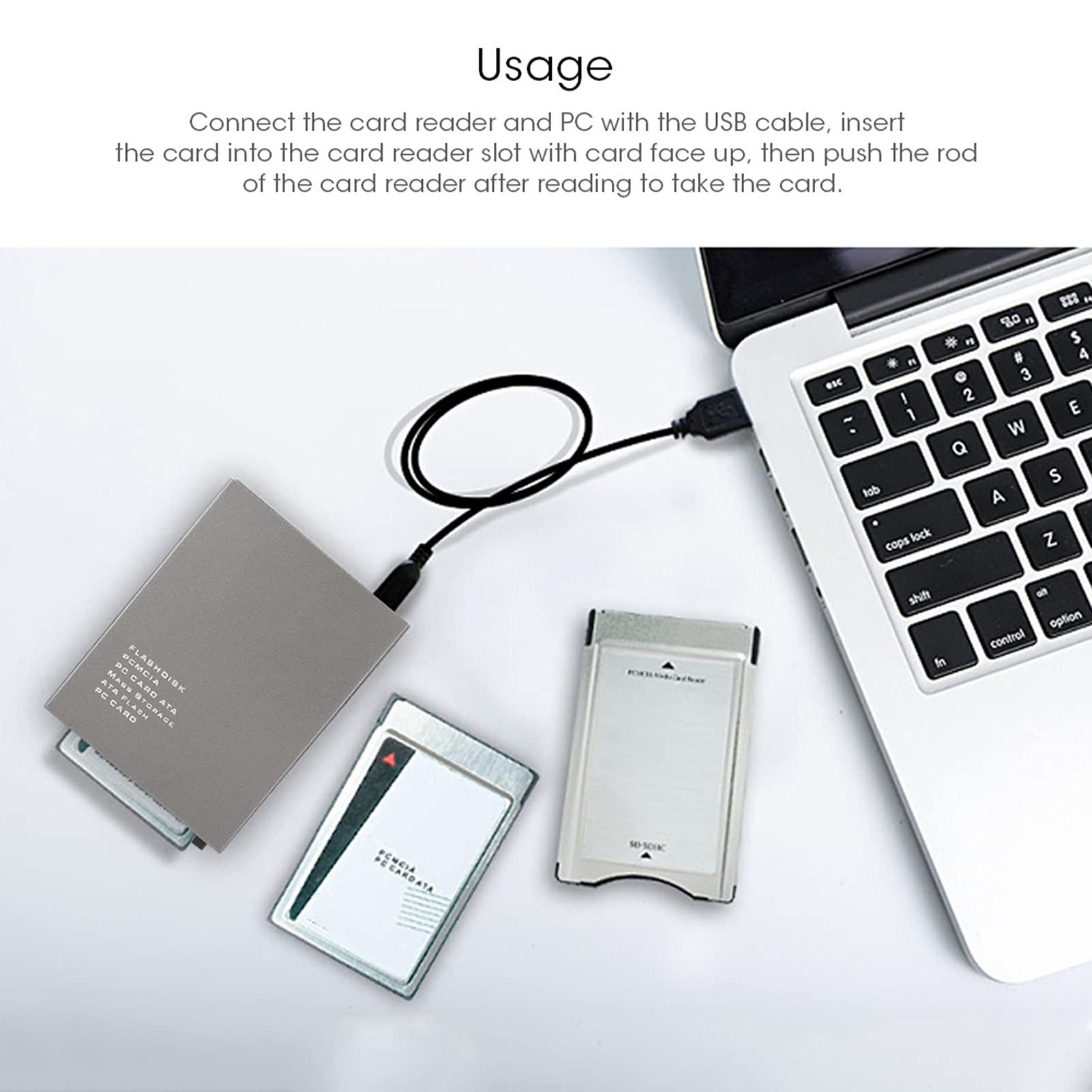 Acogedor USB 2.0 PCMCIA Card Reader, USB2.0 Interface to PC Card ATA, PCMCIA, PC Card Memory Card Reader Support 20MB-20G, Plug and Play, Hot Swap