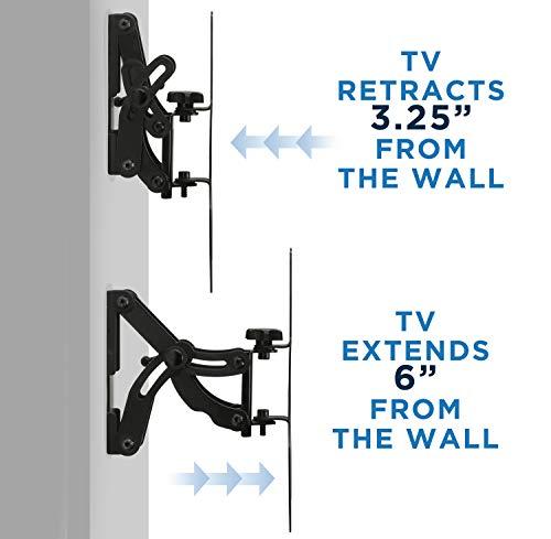 Mount-It! Mount-It! Swivel TV Wall Mount for Single Stud Installation | Fits Up to 200x200 VESA Patterns for 23-42 Inch Flat Screen and Monitors | Adjustable Tilt and Extend | 66 Lbs Capacity, Black