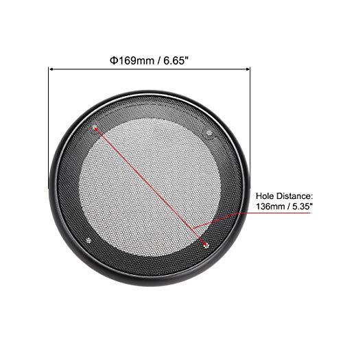 uxcell uxcell 2pcs 5" Speaker Grill Mesh Decorative Circle Woofer Guard Protector Cover Audio Parts Black