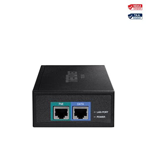 TRENDnet TRENDnet 10G PoE++ Injector, Supplies PoE (15.4W), PoE+ (30W), or PoE++ (90W), Converts a Non-PoE Port to A PoE ++ 10G Port, Metal Housing, Black, TPE-319GI