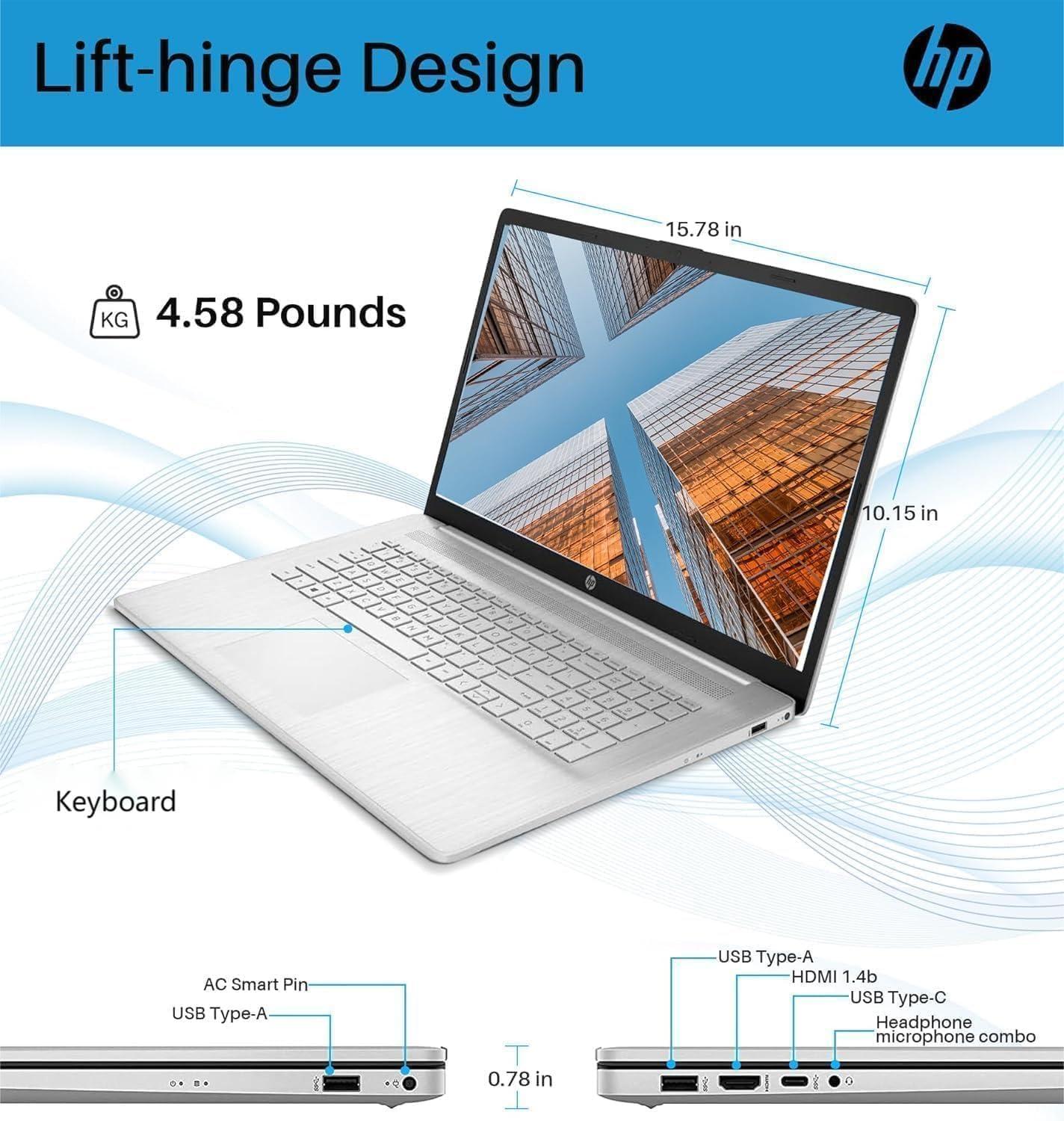 HP HP 17.3" Touchscreen Business Laptop - HD Display, AMD Ryzen 5 7530U Processor(Beat i7-1165G7), 32GB RAM, 1TB SSD, Anti-Glare, HDMI, Webcam, Windows 11 Home, with USB WiFi Adapter